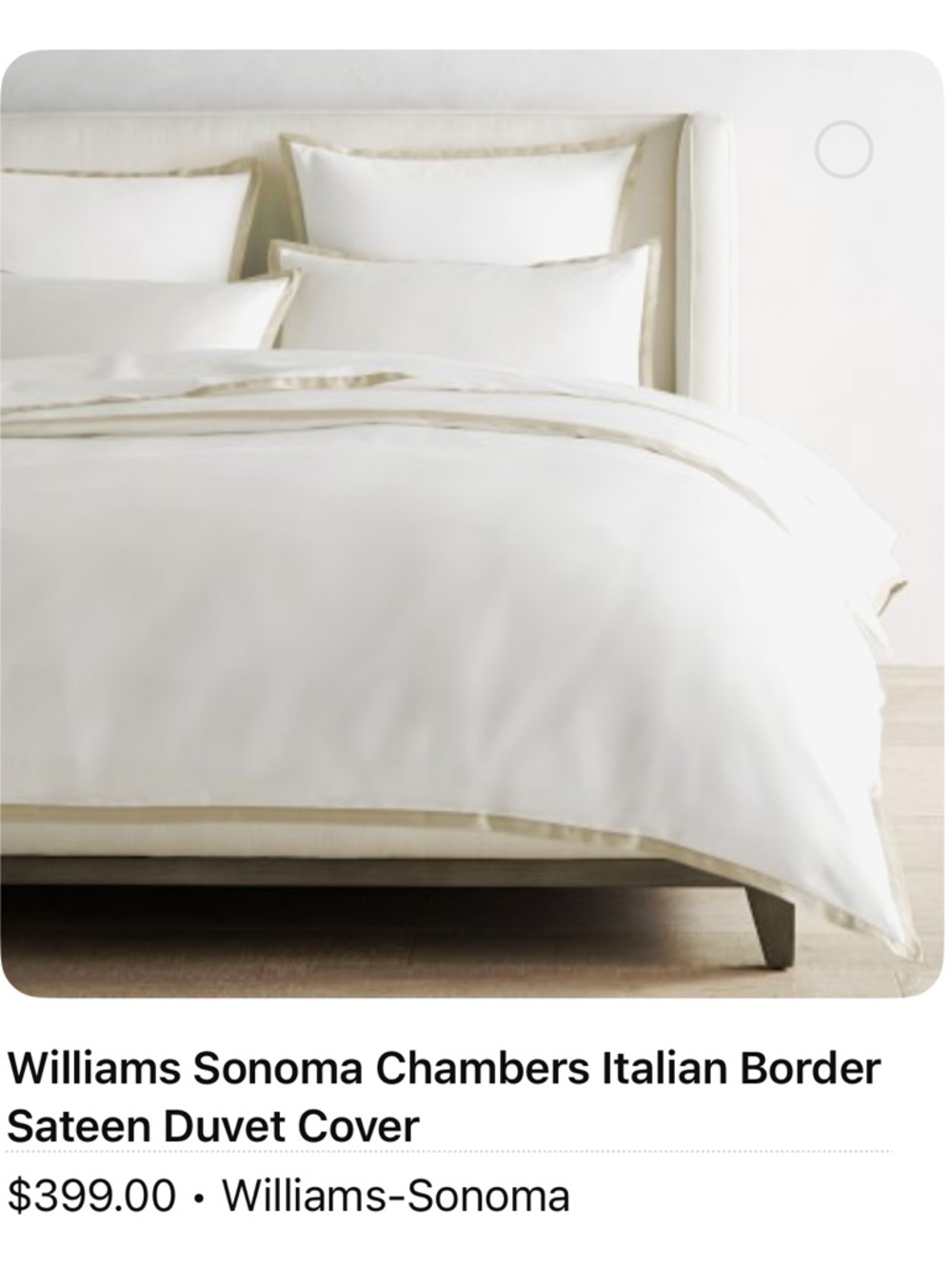 Williams Sonoma Chambers Italian Border Sateen Duvet Cover, King